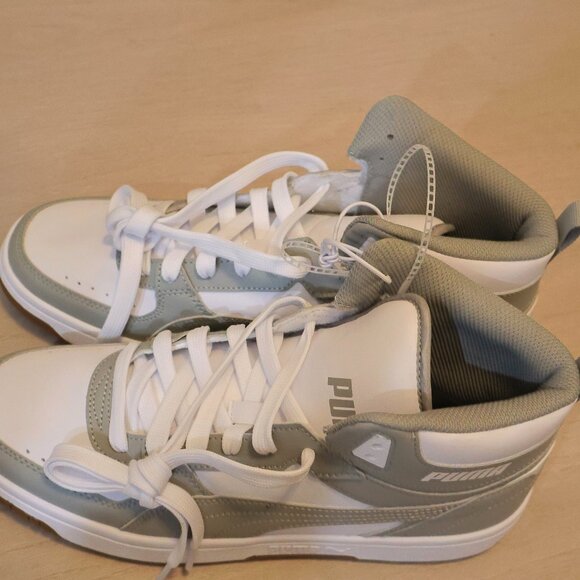 NWT Puma Rebound Joy Mid Sneakers White & Grey High Top Men's 9.5 - Picture 5 of 7